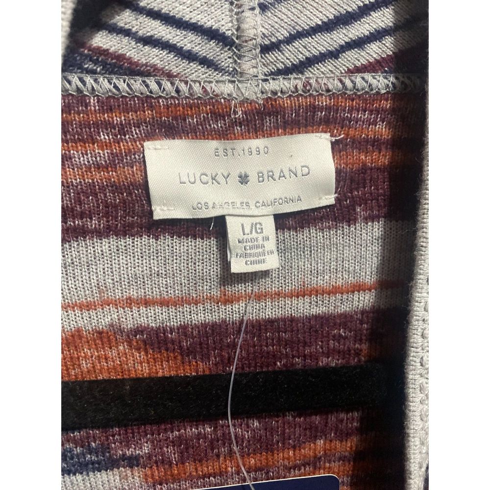 Lucky Brand Aztec Open Front Drape Cardigan Sweater Multicolor Women's Large - Picture 4 of 7